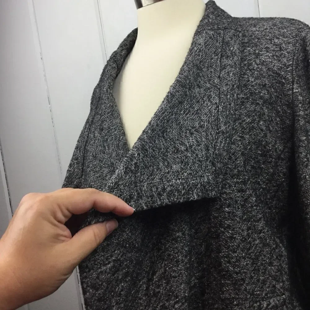 Eileen Fisher Black White Waterfall Cardigan S - Picture 7 of 10